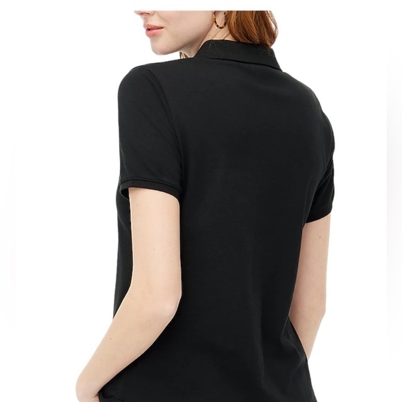 J. CREW Factory NWT Button Neck Pique Polo Top Size Small in Black - Picture 9 of 13